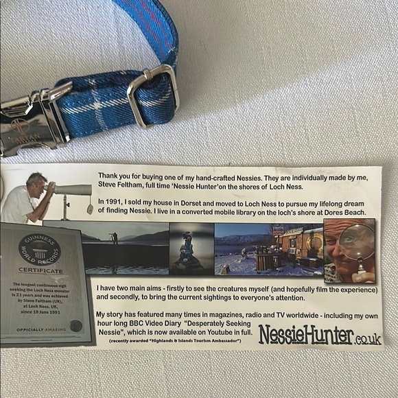 Tart Blue Dog Collar with Metal Buckle and D-Ring - Picture 3 of 3